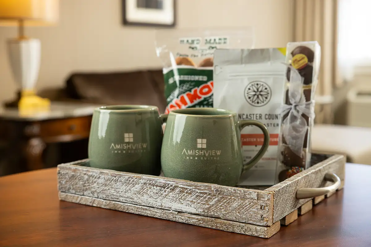 Coffee and Treats tray at AmishView Inn & Suites